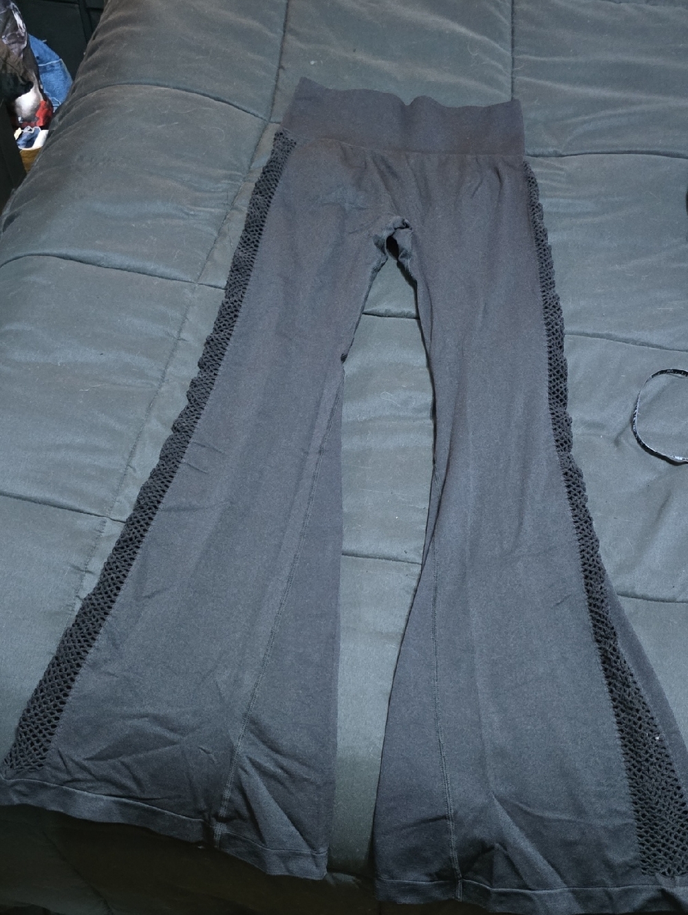 Women's Black Mesh Active Flares